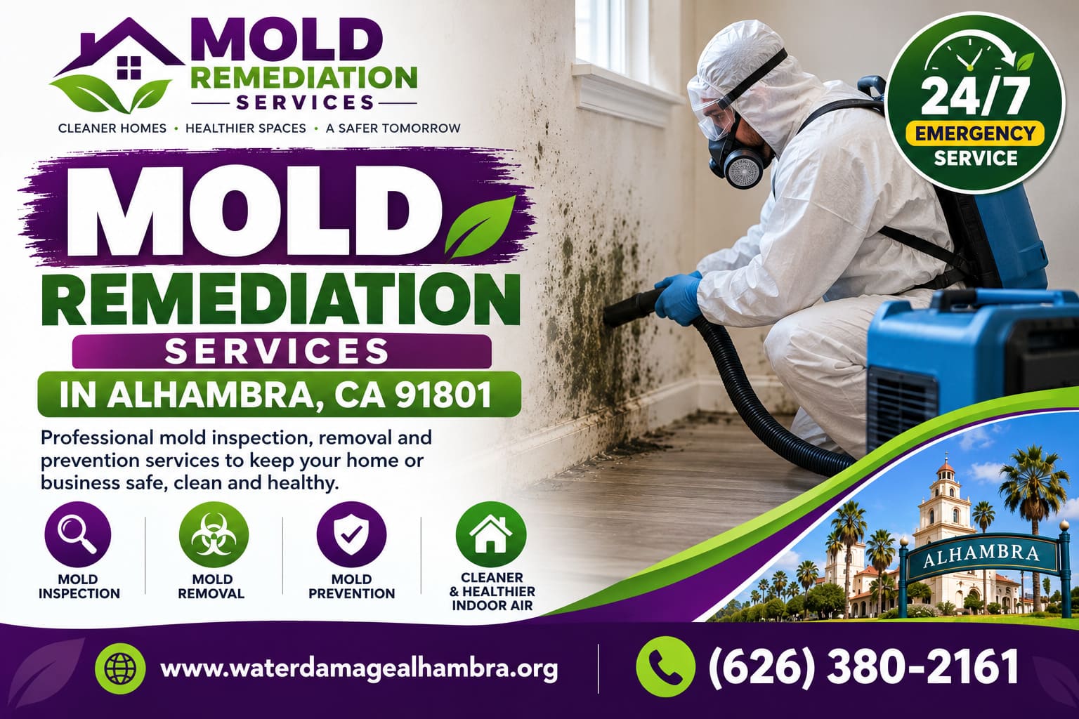 Mold inspection along a plaster wall in Alhambra, CA 91801