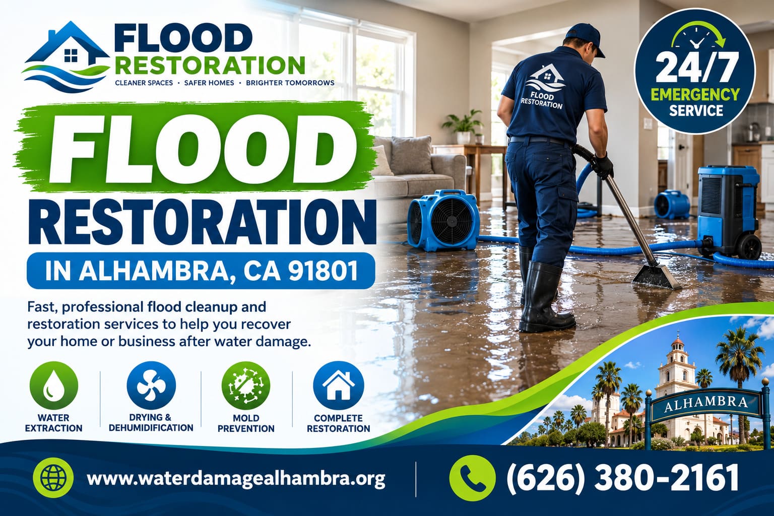 Rainwater pumped from a garage in Alhambra, CA 91801